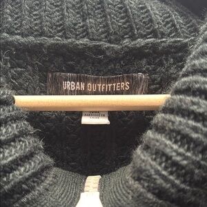 Urban Outfitters Black Zip Up Sweater with Chunky Knit